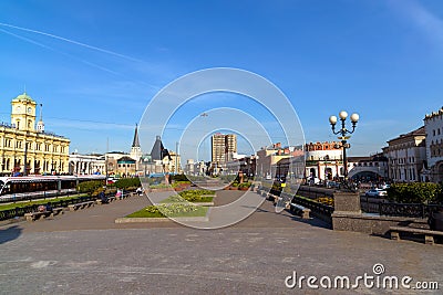 Moscow, Russia - September 25. 2017. General view of Komsomolskaya square Editorial Stock Photo