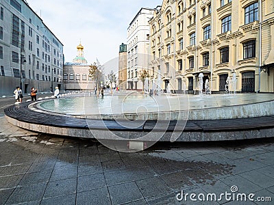 Ruble Fountain on Birzhevaya Square in Moscow city Editorial Stock Photo