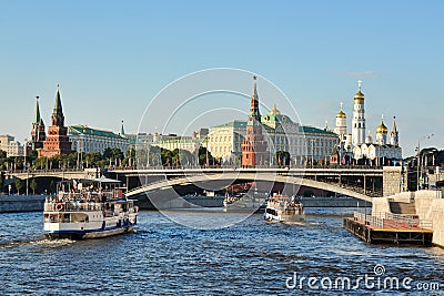 Approaching Bolshoy Kamenny Bridge Stock Photo