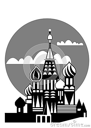 Moscow - Russian Orthodox church Vector Illustration