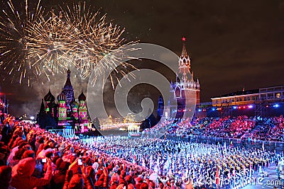 All participant and salute at Military Music Festival Editorial Stock Photo