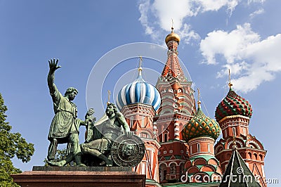 Moscow. The monument to Minin and Pozharsky on Red square Stock Photo