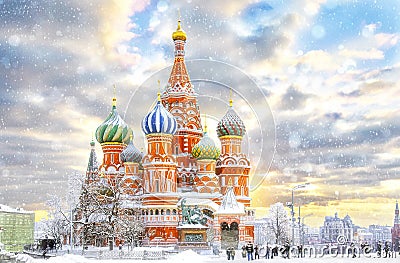 Moscow, St. Basil`s Cathedral Stock Photo