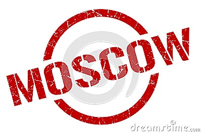 Moscow stamp. Moscow grunge round isolated sign. Vector Illustration