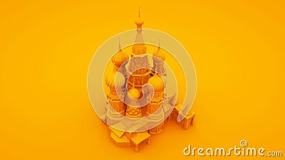 Moscow symbol - Saint Basil`s Cathedral, Russia. 3d illustration Cartoon Illustration