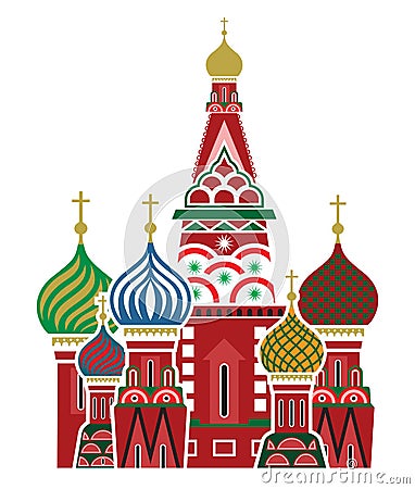 Moscow symbol - Saint Basils Cathedral, Russia Vector Illustration