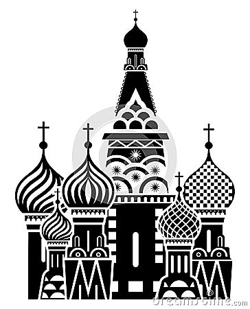 Moscow symbol - Saint Basils Cathedral, Russia Vector Illustration