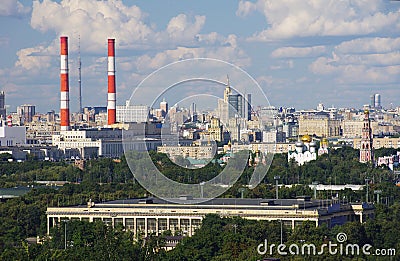 Moscow urban panoramic view Stock Photo