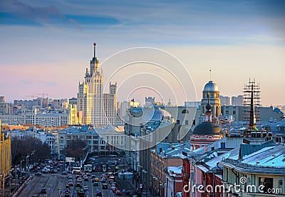 Moscow, view of the skyscraper on Kotelnicheskaya embankment Stock Photo