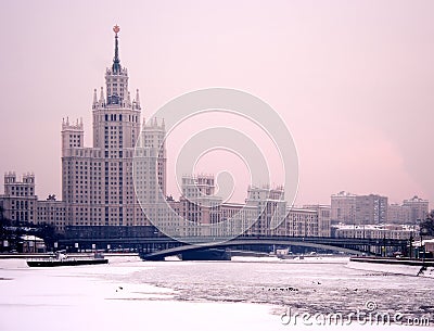 Moscow winter twilight Stock Photo