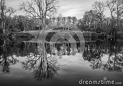 Moseley park birmingham mono fine art Stock Photo