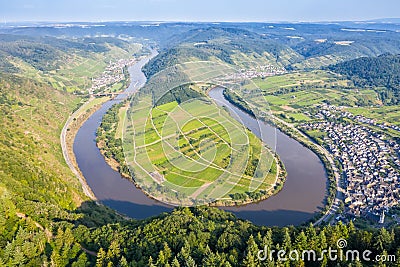 Moselle loop Calmont Mosel river landscape nature in Bremm Germany Stock Photo