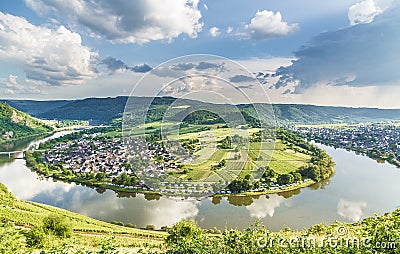 Moselle Loop at Kroev Panorama Germany Stock Photo