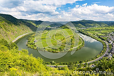 Moselle Valley Riverbend, Germany Stock Photo