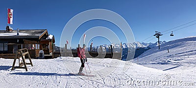 Moseralm, Skigebiet Pass Thurn & Jochberg, Kitzbuheler Alpen, Tirol, Austria Editorial Stock Photo