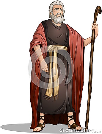 Moses From Bible For Passover Vector Illustration