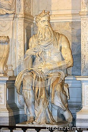 Moses by Michelangelo in San Pietro in Vincoli, Rome,Italy Stock Photo