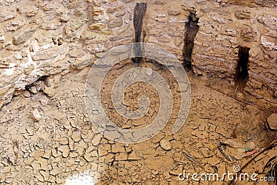 Moses Springs, Water wells and palms in Sinai Peninsula, Ras Sidr, Egypt. Stock Photo