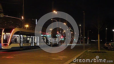 Moskouse tram 's nachts Moskouse tram 's nachts