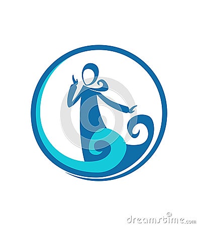 Moslem women logo Vector Illustration