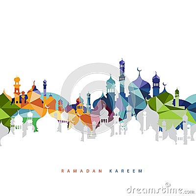 Ramadan greetings graphic design Vector Illustration
