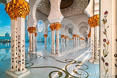 Mosque, Abu Dhabi, United Arab Emirates Stock Photo