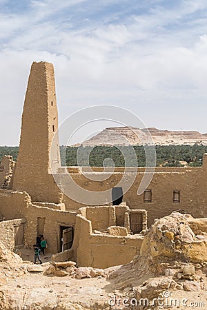 Mosque at Aghurmi the old Town of Siwa oasis in Egypt Editorial Stock Photo