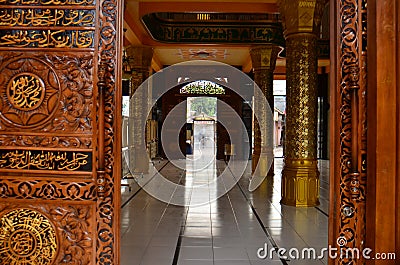 Mosque Architectural Intricate Marble And Mosaic Archway Inside Mosque Stock Photo