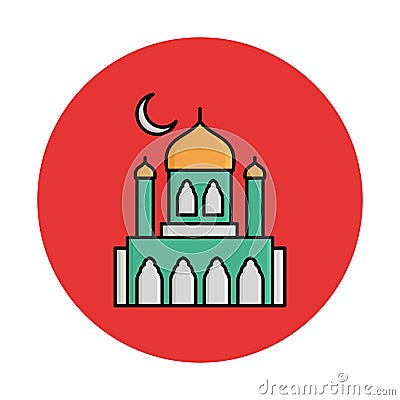 Mosque building Isolated Vector icon that can be easily modified or edited Vector Illustration