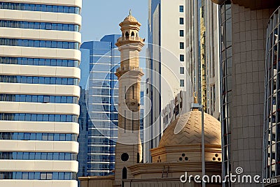 Mosque and Buildings Stock Photo