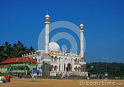 Mosque in the city of Kovalam in Kerala, India Editorial Stock Photo