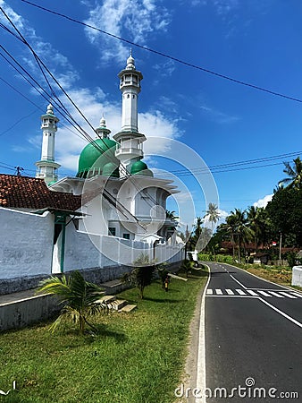 Mosque, Cloud and Road Stock Photo