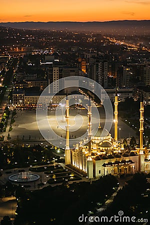 Mosque `Heart of Chechnya` named after Akhmat Kadyrov Editorial Stock Photo