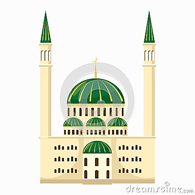 Mosque icon, cartoon style Vector Illustration