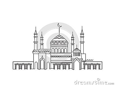 Mosque lineart ramadan Vector Illustration