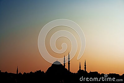 Mosque and minarets Stock Photo