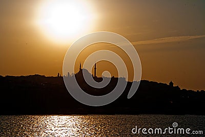 Mosque and minarets Stock Photo