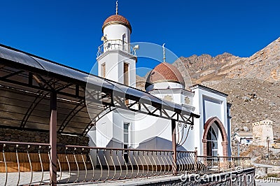 Mosque in mountains in balkar village in North Caucasus Stock Photo