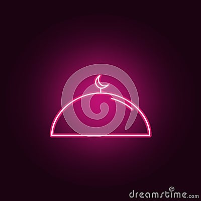 mosque neon icon. Elements of Religion set. Simple icon for websites, web design, mobile app, info graphics Stock Photo