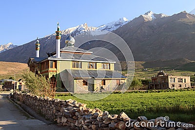 The mosque in Padum town in Zanskar valley (India) Stock Photo