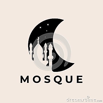mosque ramadan logo vector illustration design Vector Illustration