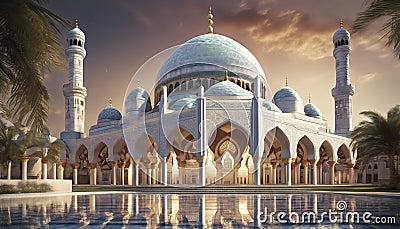 mosque scene, muslim culture, muslim architecture Stock Photo