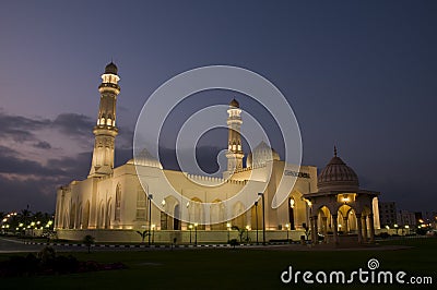 Mosque Sultan Qaboos in night, Salalah, Oman Stock Photo