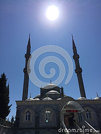 Mosque and sun Editorial Stock Photo
