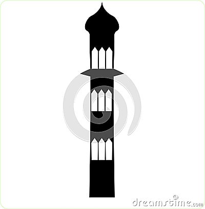 mosque tower illustration I company logo design in islamic vibes identity Vector Illustration
