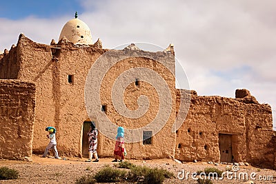 A Mosque in a village. Skoura. Morocco. Editorial Stock Photo