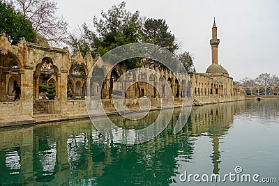 Mosques and historical works view from Urfa Turkey Stock Photo