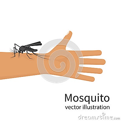 Mosquito bite on skin hand human vector Vector Illustration