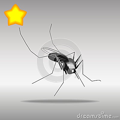 Mosquito black Icon button logo symbol Vector Illustration