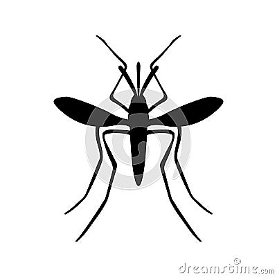 Mosquito black silhouette vector Vector Illustration